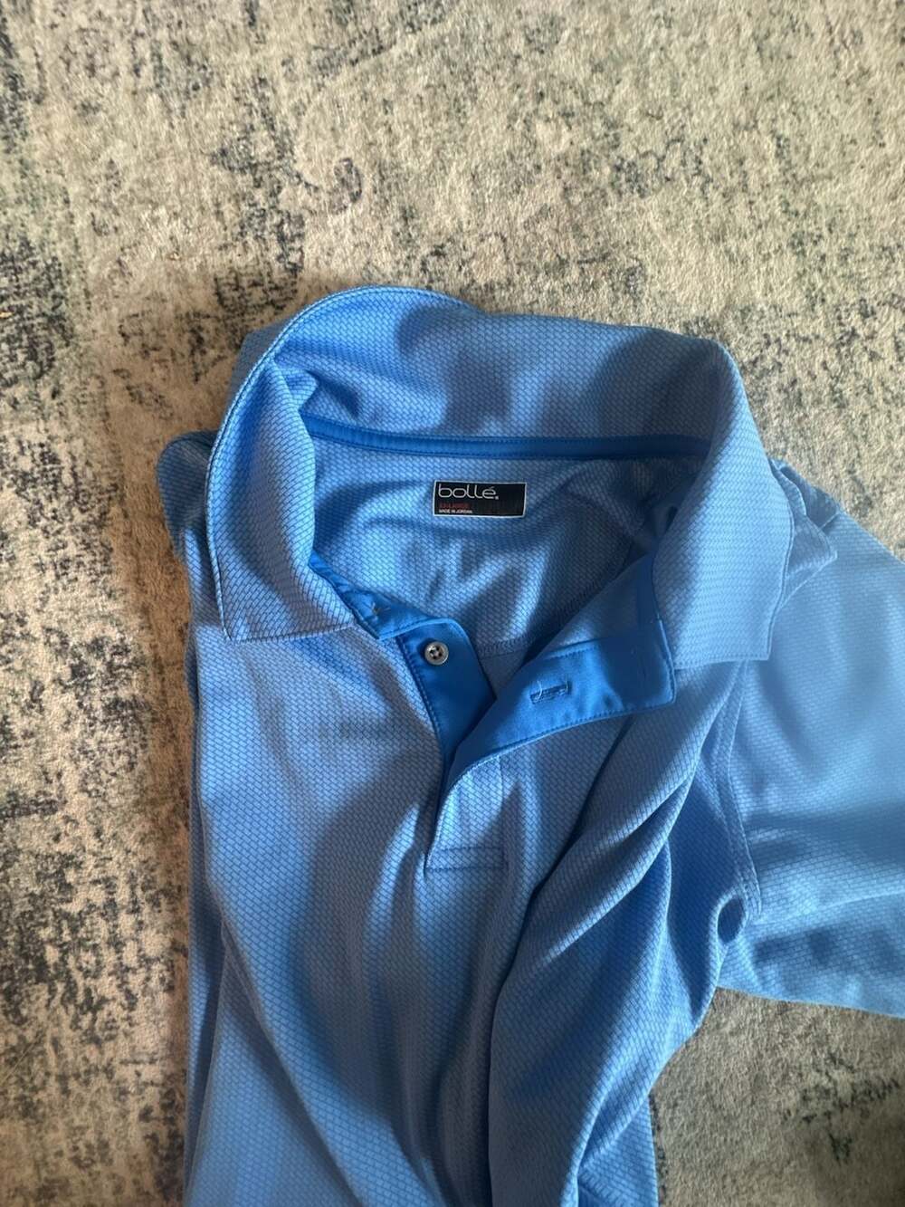 Bollé Men's Performance Short Sleeve Textured Polo Golf Shirt Blue XXL